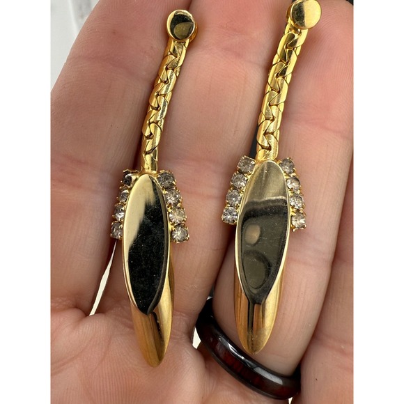 Vintage Park Lane Necklace Earring Set Clip Ons Gold Tone Rhinestone 17" - Picture 7 of 11